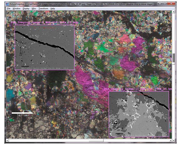 PictureSnapApp example showing sub images