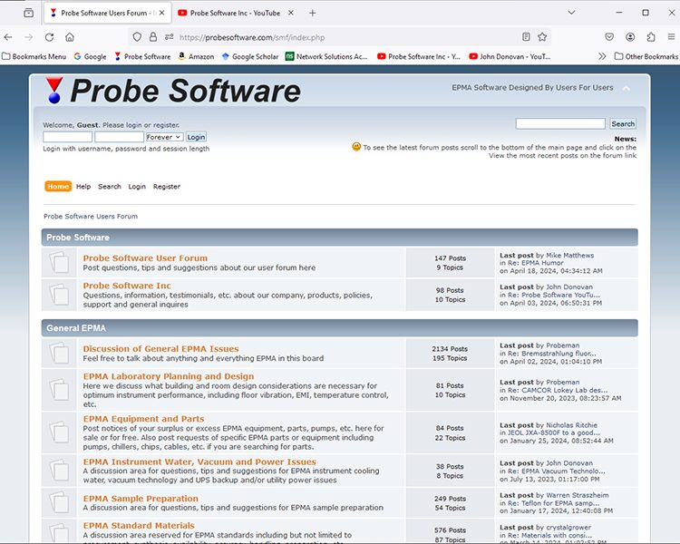 Probe Software EPMA user forum